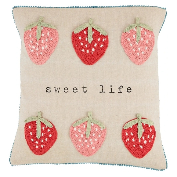 Mud Pie Crochet Pillow -New! - Picture 1 of 11